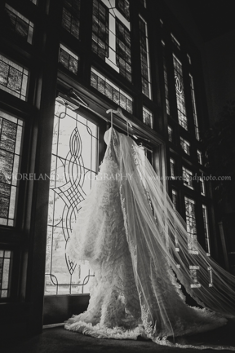 dress detail, dress shot, stain glass, moreland photography, wedding details, wedding photography