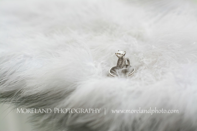 Mike Moreland, Moreland Photography, chic, fancy weddings, diamond ring, feathers, wedding ring, depth of field, soft touch