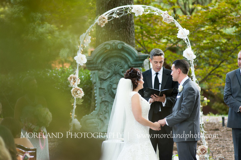 The Metropolitian Club, wooded wedding, wedding ceremony, nature inspired wedding, saying vows, Mike Moreland, Moreland Photography, wedding photography, Atlanta wedding photography, detailed wedding photography, simple wedding ceremony, emotional wedding portrait
